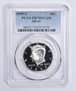 PR70 DCAM 1999-S Silver Kennedy Half Dollar PCGS Blue Lbl - Picture 1 of 5