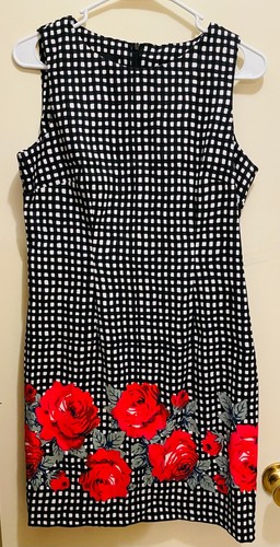 Abito tubino donna Alyx senza maniche taglia 10 Petite nero bianco rosso