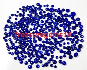 50 CT WHOLESALE LOT 100% NATURAL BLUE LAPIS CALIBRATED ROUND CABOCHON GEMSTONE - Picture 1 of 4
