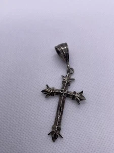 925 Sterling Silver Vintage Cross Pendant - Picture 1 of 3