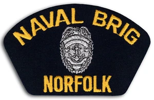 US Navy Naval Brig Norfolk Virginia Silver Detention Facility Cap Patch Iron-On - Picture 1 of 1