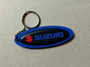 SUZUKI Black Oval Keychain Rubber Motorcycle Racing Keyring Collectable Gift #02 - Picture 1 of 4