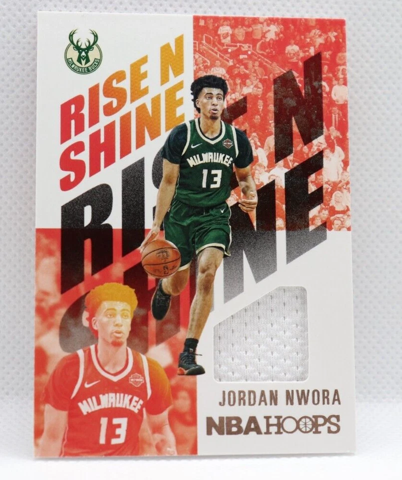 2020-21 NBA Hoops JORDAN NWORA Rise N Shine Rookie Patch Relic #RNS-JNW Bucks - Image 1 of 1
