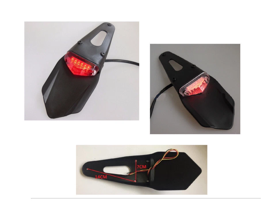 Motorcycle Cross Enduro Off Road Trial MX Motard Keeway RED LED License Plate Holder - Image 1 of 1