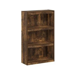 Bookcase 24.5" Wide Brown 3-Shelf Standard Adjustable Shelves Composite Wood - Picture 1 of 3