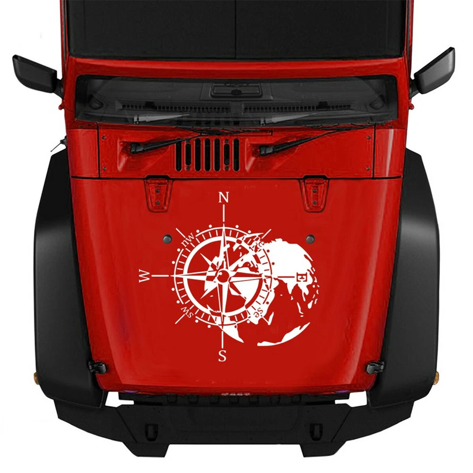 Compass Map Graphics Car PVC Sticker Camper RV Hood Vinyl Decal Door Accessories - Image 1 of 4