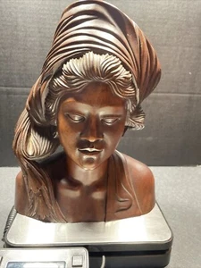 A. A. Fatimah Original Indonesian Wood Bust of Native Women - Picture 1 of 13