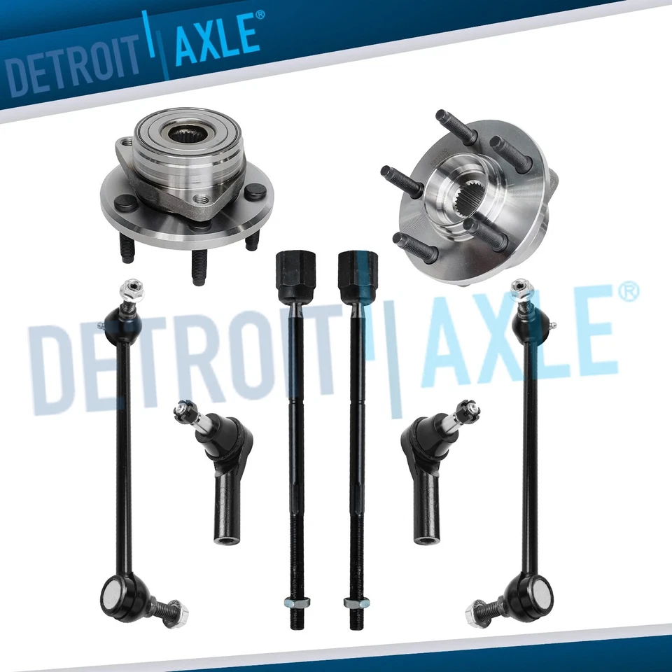 8pc Front Wheel Hub Bearing Sway Bars Tierods for 1996-2007 Taurus Mercury Sable - Image 1 of 4