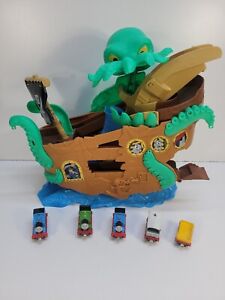 Mattel Thomas & Friends Adventures Sea Monster Pirate Ship Boat Playset & Trains