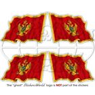 Montenegro Wehende Flagge Montenegrinische Fahne Crna Gora Aufkleber 50Mm X4