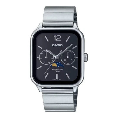 CASIO MTP-M305D-1AV MOONPHASE QUARTZ ANALOG BLACK DIAL WATCH - Image 1 of 2