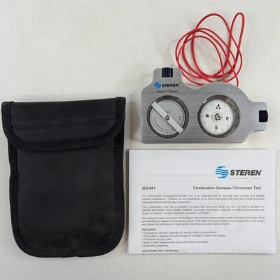 Steren Satellite Finder Inclinometer Survey Compass Azimuth Measurement Tool - Image 1 of 4