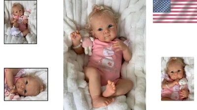 18英寸现实生活重生婴儿娃娃硅胶全身女孩逼真婴儿娃娃 — 第 1/4 张图片