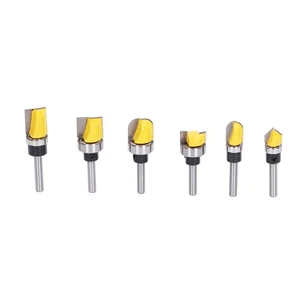 6Pcs Flush Trim Bit 6mm Shank Pattern Router With Bearing Hinge Mortising Wood - Bild 1 von 22