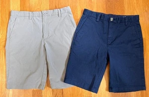 Boys Size 16 Vineyard Vines Lot 2 Performance cotton Shorts Poly Blend Khaki - Picture 1 of 7