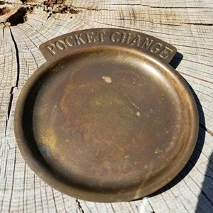 Vintage C1970's Brass Metal Pocket Change Trinket /Coin Tray ~ Valet Dish - Picture 1 of 4