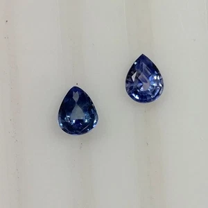 0.78ct Natural Cylon Blue sapphire pear fine quality matching pair gems - Picture 1 of 4