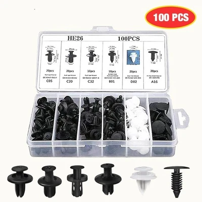 Juego de caja de sujetador para Nissan parachoques guardabarros forro tipo empuje clips de retención -100x Foto 1 de 4