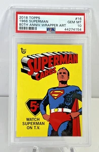 2018 Topps 80th Anniversary Wrapper Art 1966 Superman PSA 10 Gem Mint - Picture 1 of 7