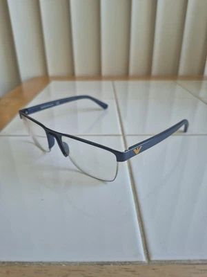 Матовая синяя прямоугольная оправа для очков Emporio Armani EA1084 3254 53/19 145 - Изображение 1 из 4