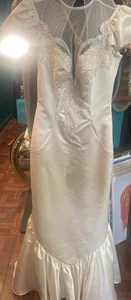 Women Vintage Wedding Dress Size Small Ivory Purse & Gloves Included - Bild 1 von 12