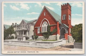White Border Postcard English Baptist Church Frostburg Maryland - Picture 1 of 2