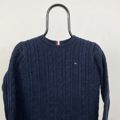 Tommy Hilfiger Girls Navy 1/2 Zip Jumper Size 140 Knitwear - Image 1 of 4