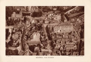MEZIERES VUE AERIENNE PLANCHE 1938 OLD PRINT - Bild 1 von 1