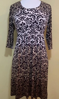 Vestido Soma Intimates Ropa de Dormir Vestido Manga 3/4 Marrón Ombré Estampado Talla S Usado en Excelente Condición Foto 1 de 4