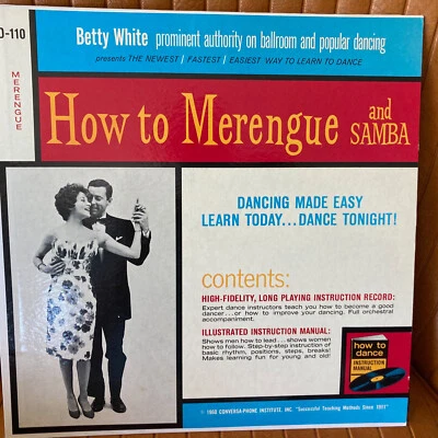 HOW TO MERENGUE SAMBA VINYL LP RECORD ALBUM BETTY WHITE BOOKLETS PLAY TESTED !! - Image 1 of 4