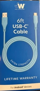 Just Wireless Durable 6 Ft. USB A to USB C Charging Cable Extra Strength - Picture 1 of 1