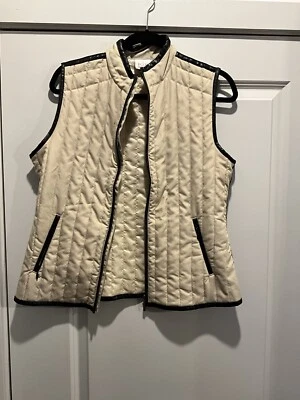 Chaleco de golf EP PRO para mujer talla pequeña beige acolchado sin mangas cremallera completa Foto 1 de 4