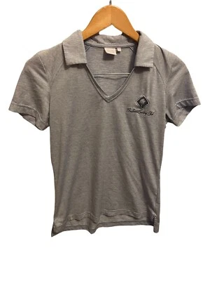 Logotipo polo feminino Ping golfe listra branca azul manga curta LC tamanho 6 - Imagem 1 de 4