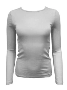 GANT Women's Eggshell 1x1 Rib Crew Neck Long Sleeve Tee 404700 - Picture 1 of 2