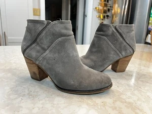 FRANCO SARTO WESTERN BOOTIES - GRAYH SUEDE - 3" Chunky Heel - WOMENS 8.5 - Picture 1 of 7