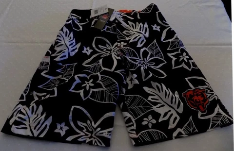 Chicago Bears Swim Suit Trunks Adult Medium Shorts Hawaiian Style Embroidered Cover
