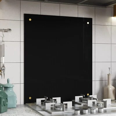 NIDDA BELOFAY Black Toughened Heat Resistant Kitchen Glass Splashback