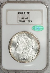 1880-S Morgan Dollar NGC CAC MS65 Old Fatty Holder Intact Holo! #ELH5 - Picture 1 of 4
