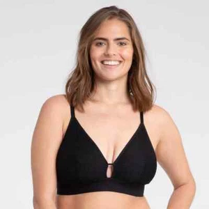 All You LIVELY Women's Busty Stripe Mesh Bralette No Wire Bra Black Choose Size - Picture 1 of 5