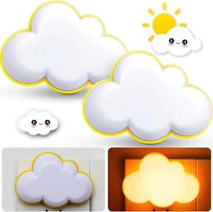 2 Pack Night Light Plug into Wall Soft LED Night Light Cute Wall Nursery Lamp Wa - Picture 1 of 6
