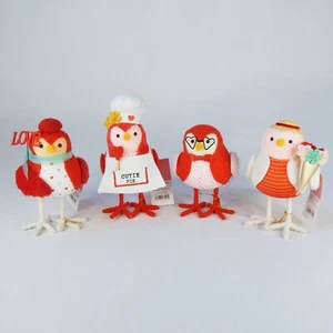 2023 Set of 4 Target Spritz Featherly Friends Valentine's Day Felt Birds Jet Avi - Picture 1 of 10