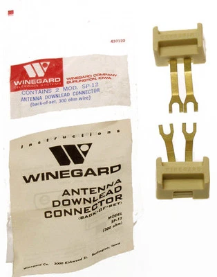 Winegard 300 Ohm Antenna Downlead to Terminal Block Screw Connector PAIR SP-12 - Image 1 of 3