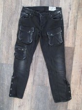 Women's Cycle Jeans black moto distressed paint look Sz. 28