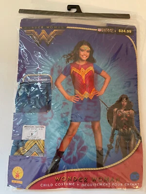 Disfraz de Mujer Maravilla Niñas Talla Mediana 8-10 Vestido y Diadema Solo Foto 1 de 2