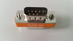 DB9 Male / Male Null Modem mini gender changerl RS232 gender changer Adapte - Picture 1 of 7