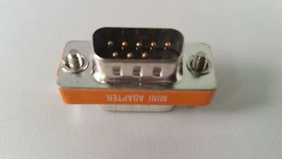DB9 Male / Male  Null Modem mini gender changerl RS232 gender changer Adapte - Image 1 of 4