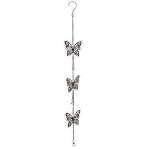 Hänger Schmetterling 3er Kristall Fensterhänger Edelrost Metallhänger Gartendeko - Bild 1 von 8