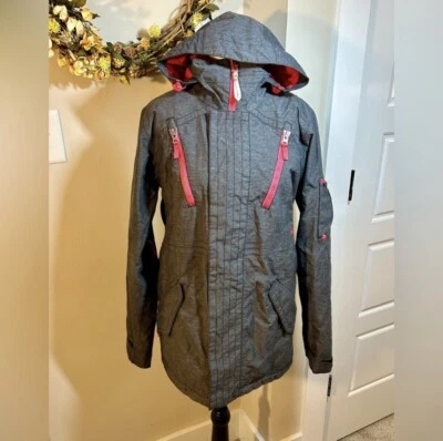 BURTON Dryride Snowboarding Performance Jacket in Gray and Pink Women's Medium - Image 1 of 4