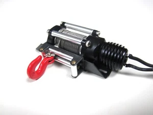 Black Metal Winch with Remote control for 1:10 RC Crawler - Picture 1 of 5
