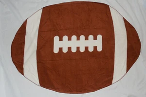 New 50" by 38" Very Light weight FOOTBALL Shaped Throw Brown White - Picture 1 of 2